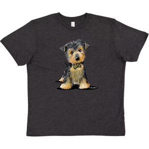Inktastic Little Gent Yorkie Youth T-Shirt - KiniArt Yorkshire Terrier Boy Cute - Picture 1 of 7