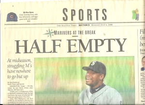 Periódico vintage 1998 Ken Griffey Jr Seattle Times Mariners - Imagen 1 de 12