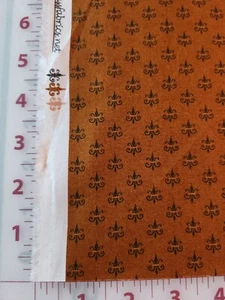 Kim Diehl RIGHT AS RAIN Fat Qtr #9831 Henry Glass RICH RUST BROWN FLEUR-DE-LIS - Picture 1 of 6