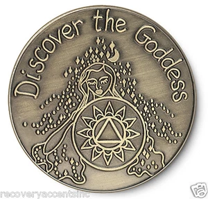 Bronze Discover the Goddess AA 12 Step Recovery Program Coin /Token/Chip - Picture 1 of 2