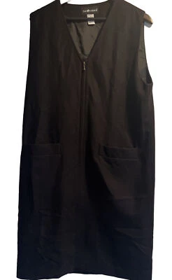 De Colección Años 90 Sag Harbor Negro Lana Jersey Vestido Plumero Chaleco Talla 12 Lagenlook Foto 1 de 4