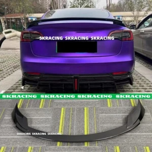 Fit For Tesla Model Y 2020-2023 Rear Trunk Spoiler Wing Flap Real Carbon Fiber - Foto 1 di 14