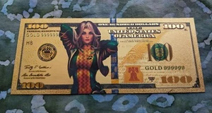24k Gold Foil Plated Rouge X-men Collectible banknote bill  bank note superhero - Picture 1 of 4