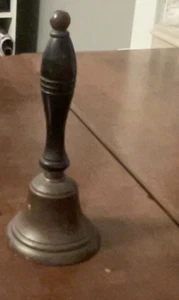 Antique Solid Brass School or Dinner Bell. 5" Tall. Handmade With Brass Clapper - Picture 1 of 4