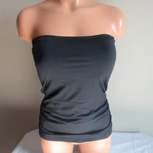 Tommy Bahama Pearl Long Shirred Bandini Swim Top Black S NWT - Picture 1 of 4