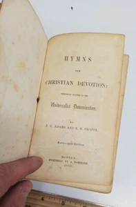 Hymns For The Christian Devotion Universalist Denomination 1860 Boston - Imagen 1 de 11