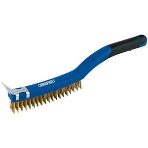 Draper Brass Wire Scratch Brush and Scraper 3 Rows - Picture 1 of 2