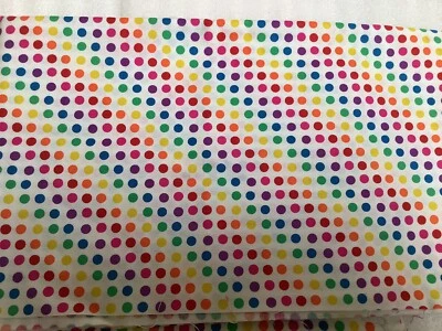 Colorful Rainbow Dots Sewing Fabric Freedom London 30 x 44” - Image 1 of 2