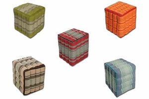 Cojín tailandés cubo 40x40x40 cojín taburete para pies cojín de almacenamiento cubo de disco - Imagen 1 de 6