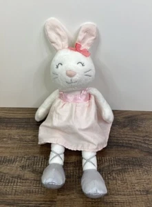 Carters Pink And White 10" Bunny Rabbit Beanbag Plush Slippers Dance - Picture 1 of 4