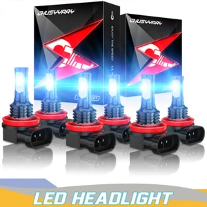 For Buick LaCrosse 2010-2013 6x Ice Blue LED Headlight Hi/Lo beam Fog Light Bulb - Picture 1 of 12