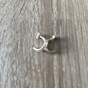 9ct gold cubic zirconia small half hoop earrings 1 Gram