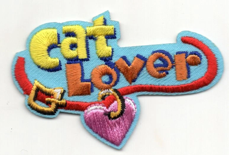 CAT LOVER Iron On Patch Kittens Cats Pets - Image 1 of 1