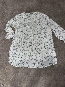 Motherhood Maternity 3/4 Length Sleeves White And Black Blouse Size Small - Picture 1 of 3
