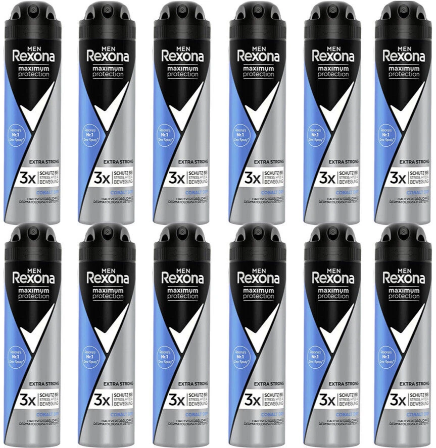 12x Rexona Men Maximum Protection Deo Spray Cobalt Dry Anti-Transpirant,150ml - Bild 1 von 1