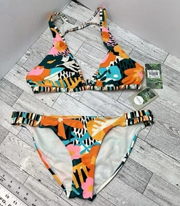 Costumi da bagno Eidon 2 pezzi costume da bagno bikini taglia small design floreale località balneare costiera - Foto 1 di 11