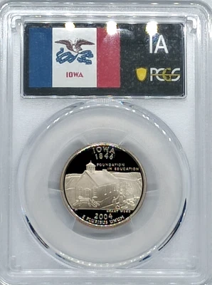 2004 S 25C Clad Iowa Quarter PCGS PR70DCAM #744 Transparent Pricing - Image 1 of 2