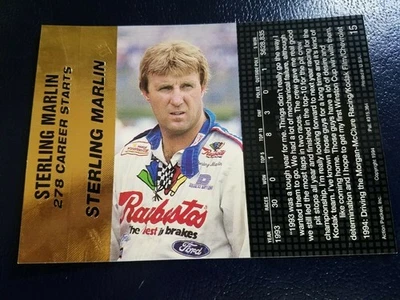 Sterling Marlin #15 Race Car Driver NASCAR 1994 Action Packed UNFOLDED - Image 1 of 2