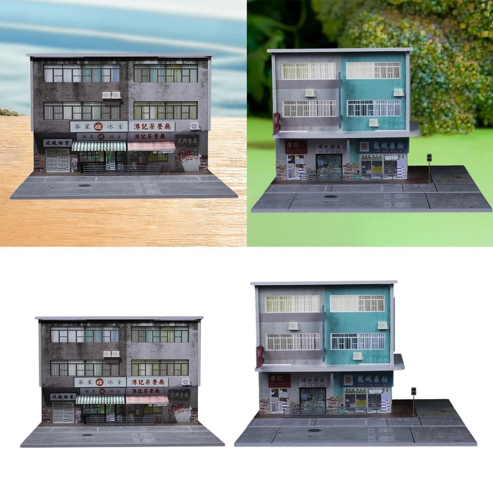 Edificio diorama modello di scena di strada di Hong  in 1/64 con luce per - Immagine 1 di 1