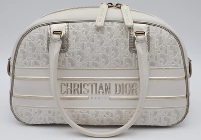 Auténtico bolso de boliche Christian Dior mediano de cuero con cremallera Foto 1 de 4