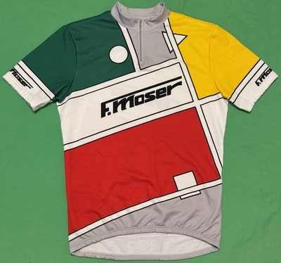 Vintage Campana F. Moser Short Sleeve Cycling Jersey Sz 8 Made Italy - Image 1 of 4