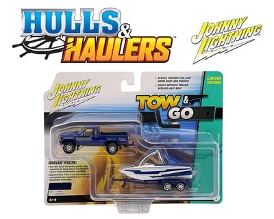 Johnny Lightning 1985 Toyota SR5 Pickup Malibu Speed Boat Trailer 1/64 - Image 1 of 2