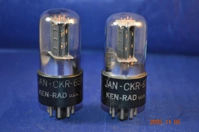 Very Nice Strong Testing Pair Of Ken-Rad 6SN7GT/VT-231 Audio Tubes - Image 1 of 4