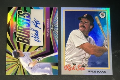 2022 Leaf Vivid - Wade Boggs Auto - Prismatic /25 + 22 Topps Archives Foil /199 - Imagem 1 de 4