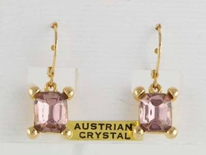 PENDIENTES  CHÁRTER CLUB DE ORO AMARILLO CON CRISTAL AUSTRIACO COLOR VIOLETA - Imagen 1 de 1