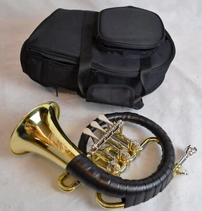 Jagdhorn Kohlert KJ1 Drehventile Ventilhorn Fürst Pless Horn +Tasche +Mundstück - Bild 1 von 9