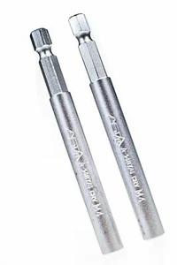 ASTA Threaded Bit Holder M4 84mm Long 1/4'' Hex Drive Extension CRV Pack of 2 - Picture 1 of 3