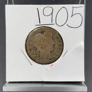 Moneda de cuarto de plata 1905 P Barber AG casi buena - Imagen 1 de 4