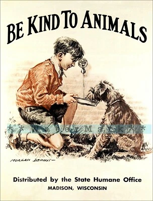 Póster impreso vintage de Humane Society Be Kind To Animals 1932 Madison Wisconsin Foto 1 de 4