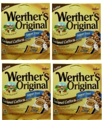 4 paquetes de caramelos duros sin azúcar Werthers café caramelo 1,46 Foto 1 de 4