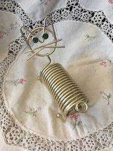 MCM Mid Century Modern Metal Art WIRE Coil CAT Letter Holder KITCHY Desktop - Picture 1 of 5