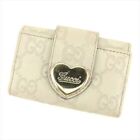 Gucci Key case Key holder Guccissima Beige leather Woman Authentic Used S943
