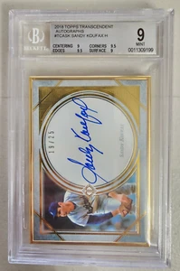 2018 Topps Transcendent SANDY KOUFAX 19/25 AUTO BGS 9 Dodgers Autograph - Picture 1 of 2