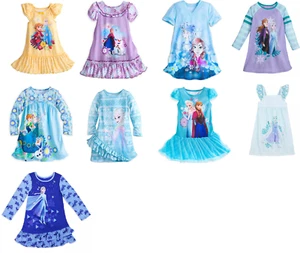 Disney Store Frozen Elsa Anna Olaf Camisa de Noche Prendas para Dormir Niñas Azul Nueva - Imagen 1 de 35