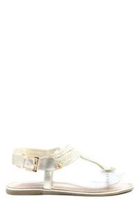 BUFFALO LONDON Sandalo Dianette Donna Taglia IT 37 oro-argento stile casual - Foto 1 di 5