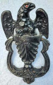Vintage Red Eye Eagle Wilton Cast Iron Door Knocker 7-1/4" x 4-1/2" Antique - Picture 1 of 12
