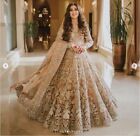 Pakistani long Bridal Walima Dress Custom made maxi Gown light shade new