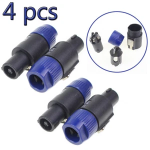 4pc NL4FC professional Speakon 4 Pin Plug Male Audio Speaker End Connectors Blue - Picture 1 of 10