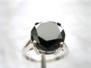 4.32ct 100% NATURAL REAL BLACK DIAMOND RING,FREE DIA TESTER, CERTIFICATE,SIZE 10 - Picture 1 of 12