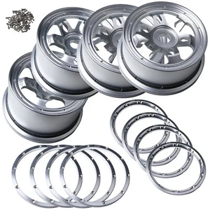 GTB CNC Alloy Front Rear Wheel Hub with Rings Set for 1/5 RC Car HPI Baja 5B - Picture 1 of 6