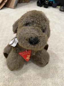Vintage 1986 Dakin Misty Puppy Dog Plush Soft Toy Brown 9" With Tag - Picture 1 of 3