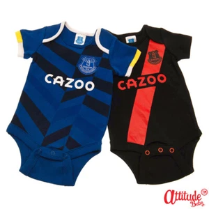 Everton Baby Grows-2 Pack-Official With Cazoo Sponsor Logo-Everton FC Baby Grows - Picture 1 of 8