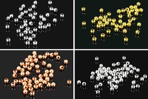 Perlas Cuentas de metal Ø 4 mm Espaciador de bolas Perlas intermedias Cuentas de agujero grande, S2 - Imagen 1 de 5
