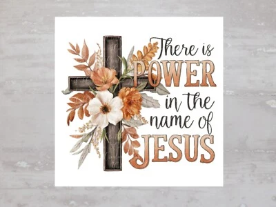 Painel de tecido para colcha Power In The Name Of Jesus, bloco de tecido para costura artesanal A225 - Imagem 1 de 4