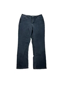 Coldwater Creek Damen Größe 12 Zierlich Verwaschen Schwarz Denim Jeans Stretch Hoher Bund - Bild 1 von 7