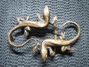 LARGE LIZARDS CUT OUT HIPPIE BELT BUCKLE! VINTAGE! VERY RARE! 1970! LIZARD KING - Picture 1 of 9